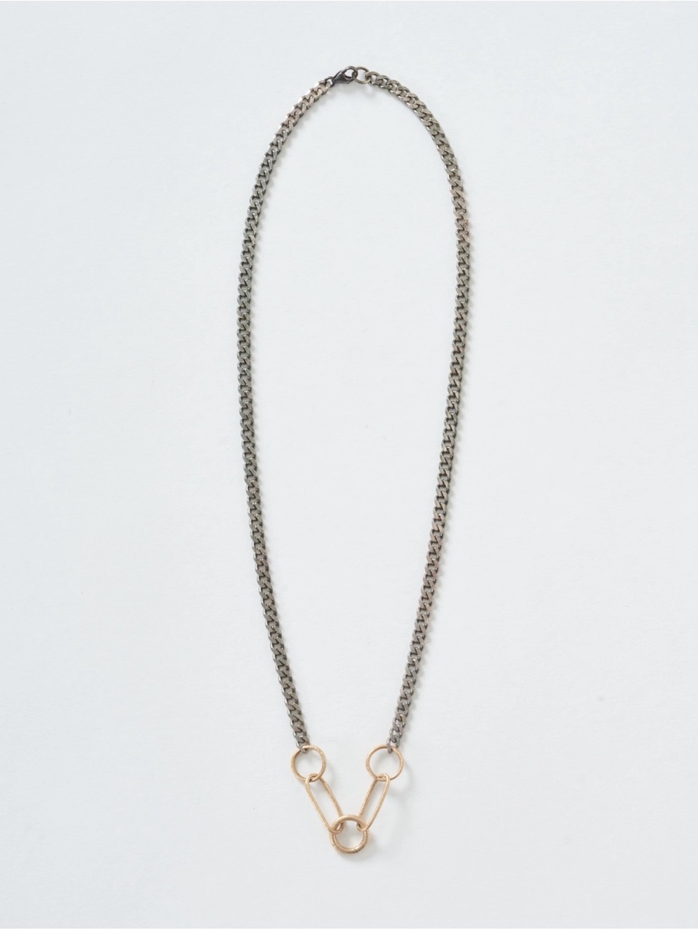 Acanthus Jewelry Mixed Metal Five Link Charm Holder Necklace $1,610